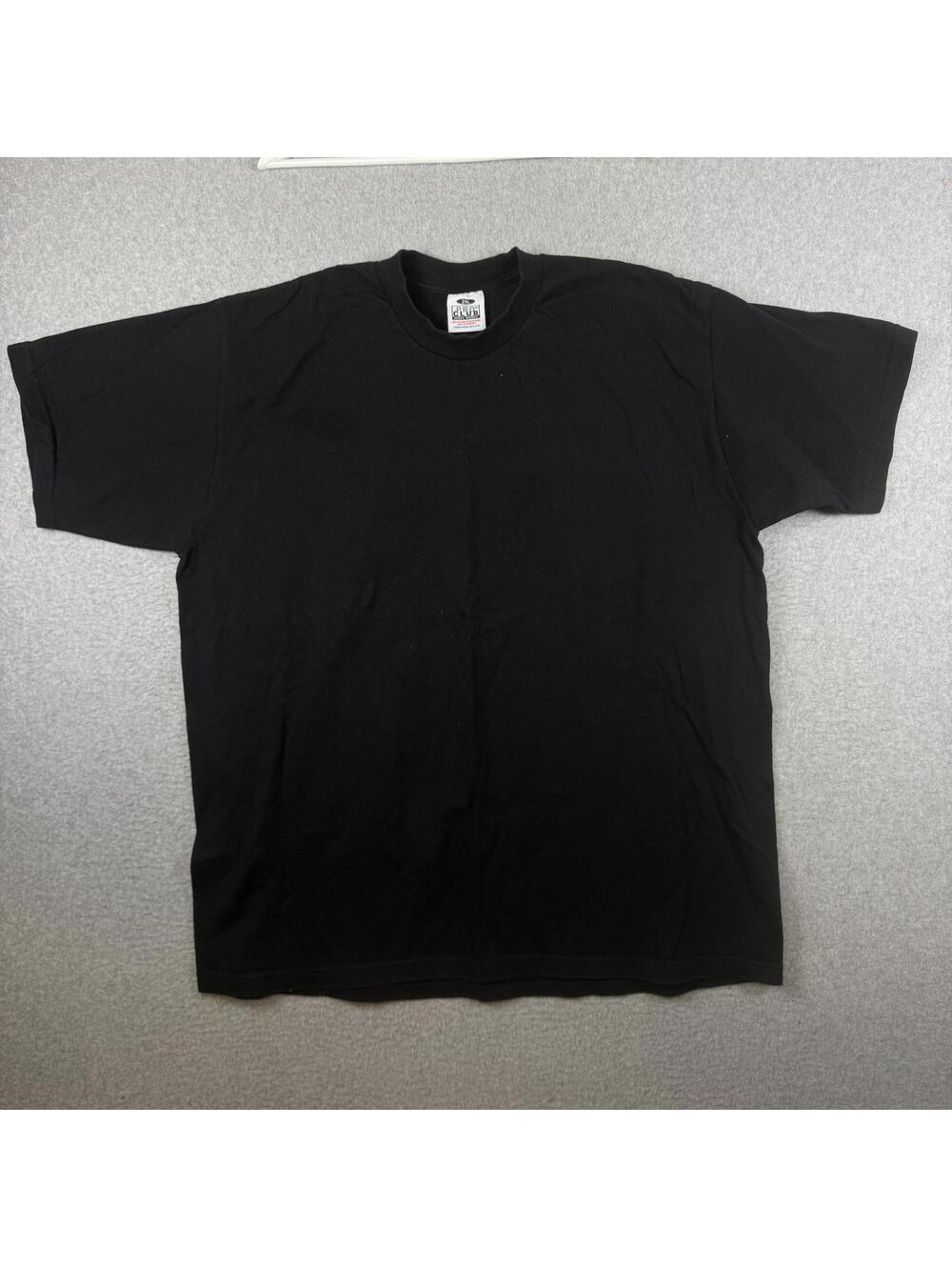 Vintage 90s Pro Club Heavyweight Cotton Black Blank Short Sleeve T-Shirt USA 2XL